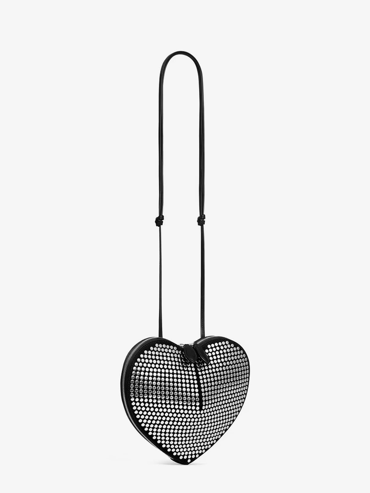 Alaïa Le Coeur suede shoulder bag with all-over studs - Noir