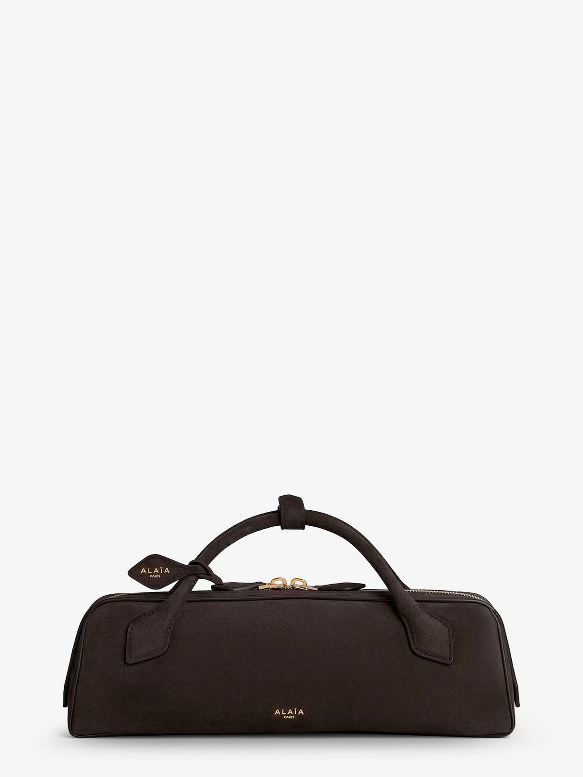 Alaia Teckel Clutch suede handbag - Brun Fume