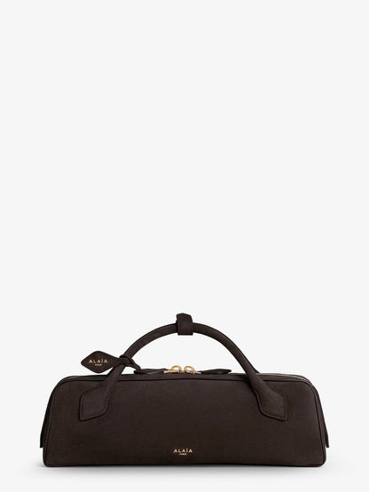 Alaia Teckel Clutch suede handbag - Brun Fume