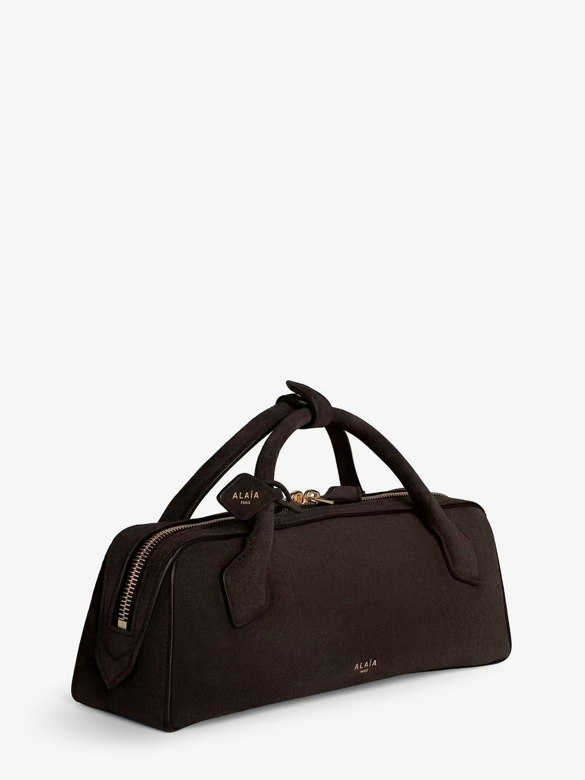 Alaia Teckel Clutch suede handbag - Brun Fume