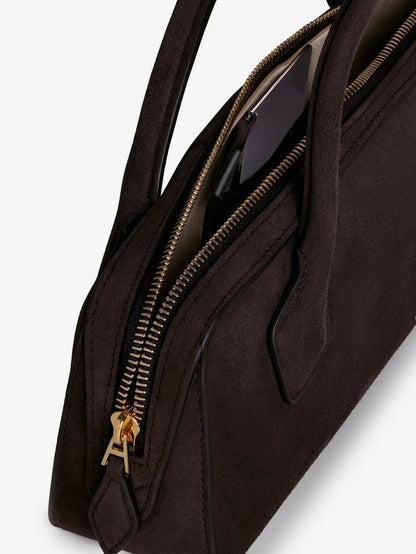 Alaia Teckel Clutch suede handbag - Brun Fume
