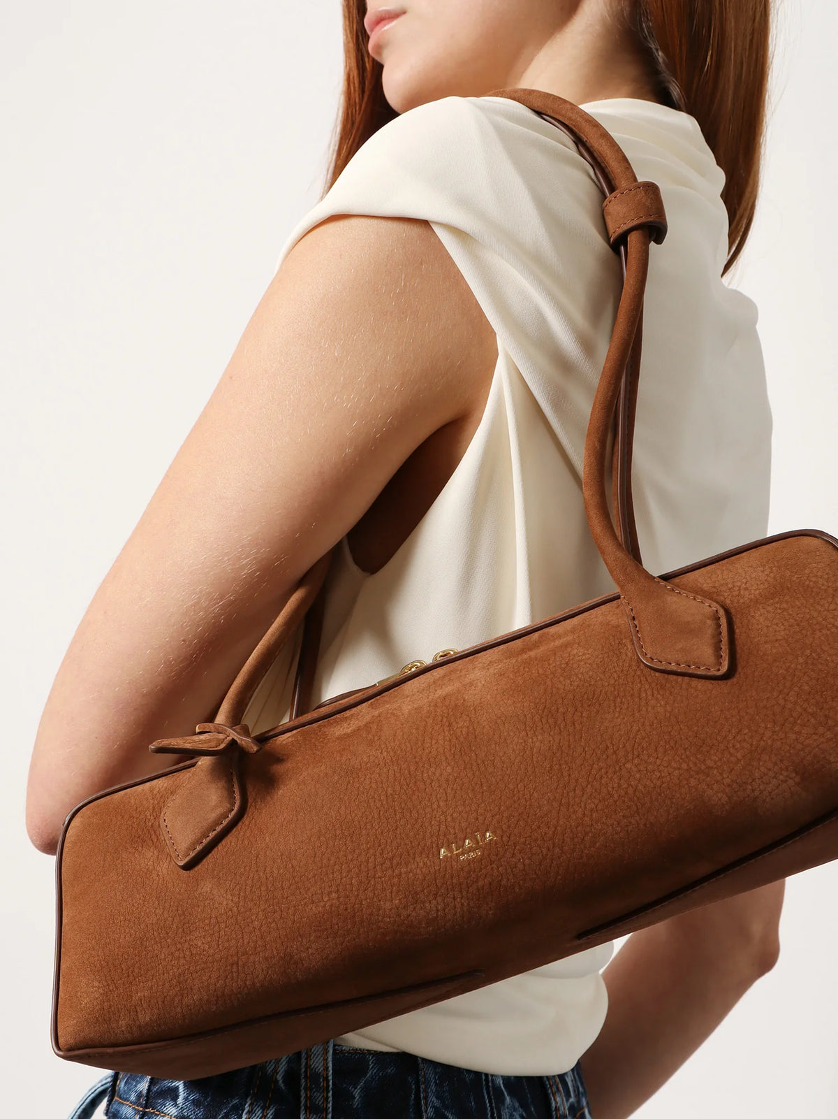 ALAÏA - Teckel Medium suede shoulder bag