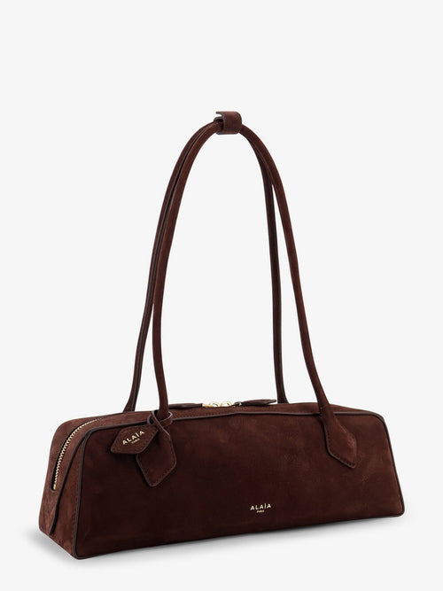 Alaïa Teckel Medium suede shoulder bag - Brunor