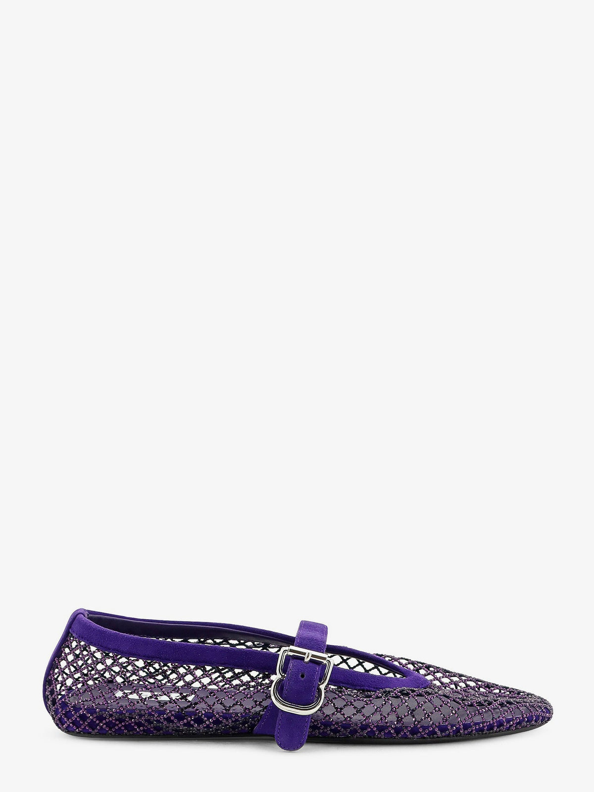 Alaïa Ballerine Flat mesh ballerinas with rhinestone detail - Iris