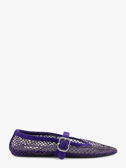 Alaïa Ballerine Flat mesh ballerinas with rhinestone detail - Iris
