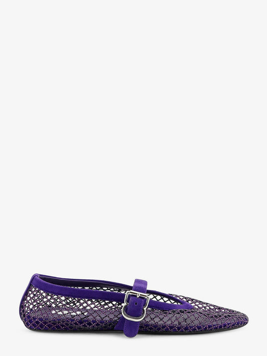 Alaïa Ballerine Flat mesh ballerinas with rhinestone detail - Iris