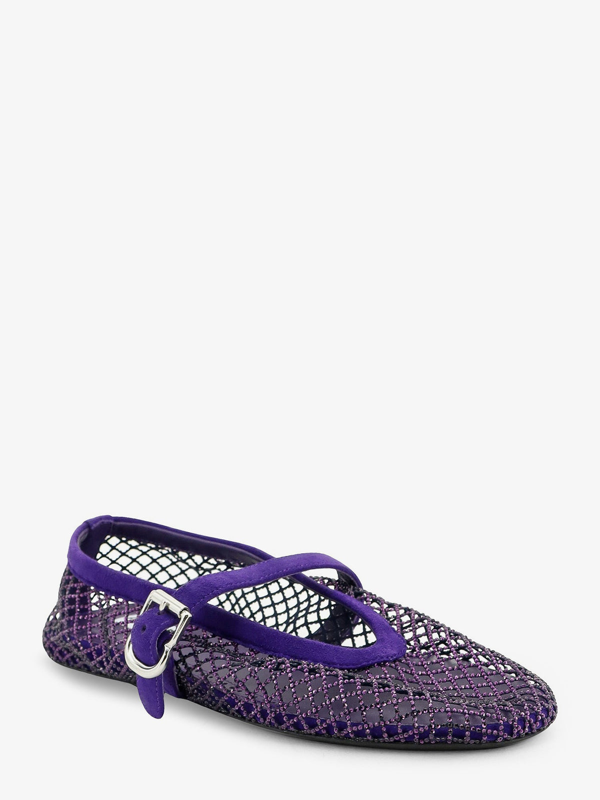Alaïa Ballerine Flat mesh ballerinas with rhinestone detail - Iris