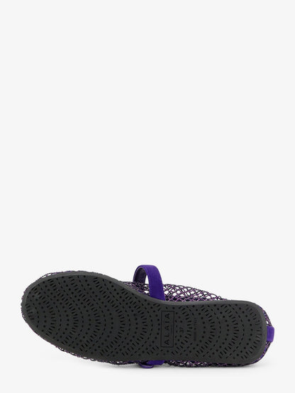Alaïa Ballerine Flat mesh ballerinas with rhinestone detail - Iris