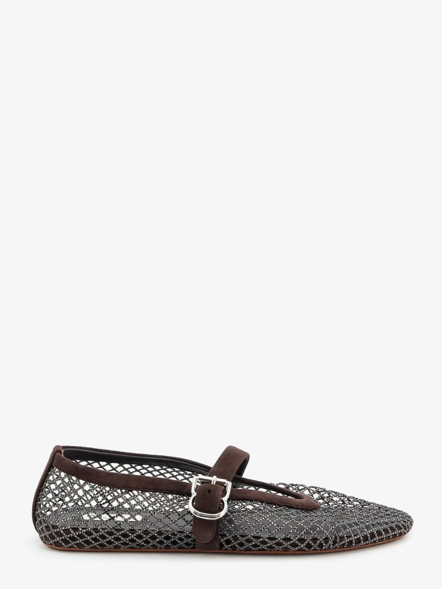 ALAÏA - Flat mesh ballet flats with rhinestone detail