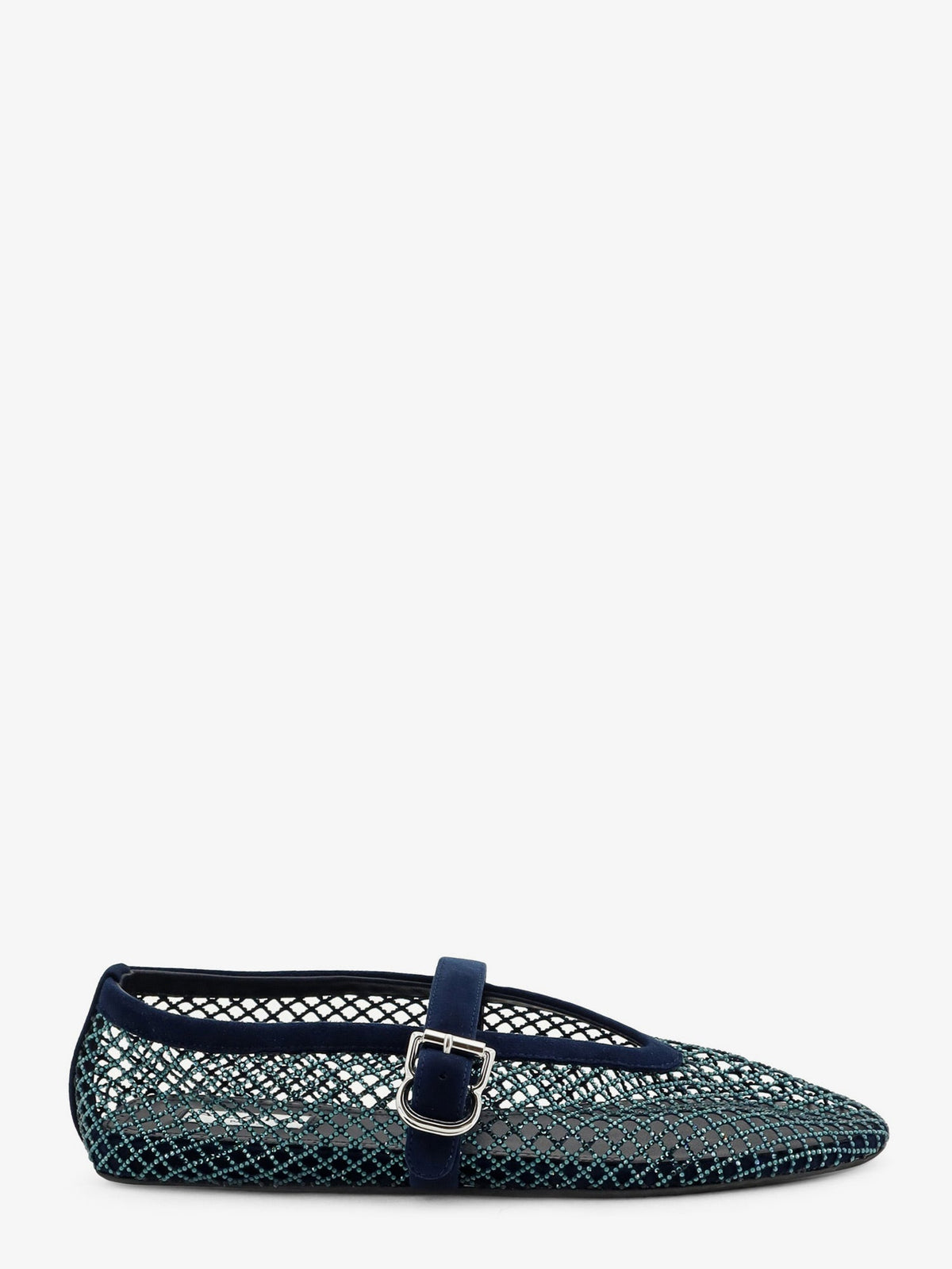 Alaïa Le Ballerine Flats mesh balerinas with rhinestone detail - Bleu Nuit
