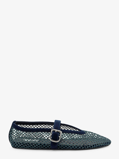 Alaïa Le Ballerine Flats mesh balerinas with rhinestone detail - Bleu Nuit