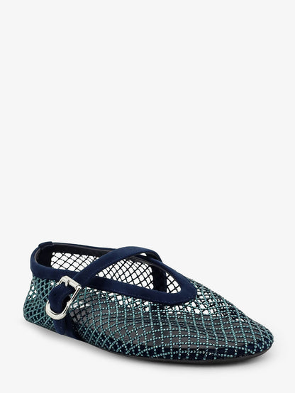 Alaïa Le Ballerine Flats mesh balerinas with rhinestone detail - Bleu Nuit