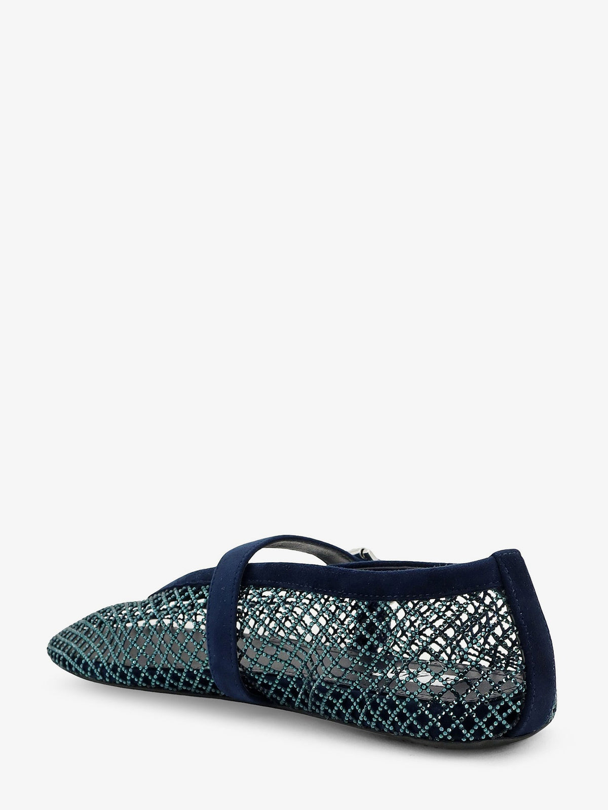 Alaïa Le Ballerine Flats mesh balerinas with rhinestone detail - Bleu Nuit