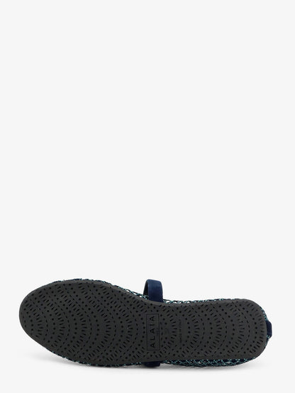 Alaïa Le Ballerine Flats mesh balerinas with rhinestone detail - Bleu Nuit