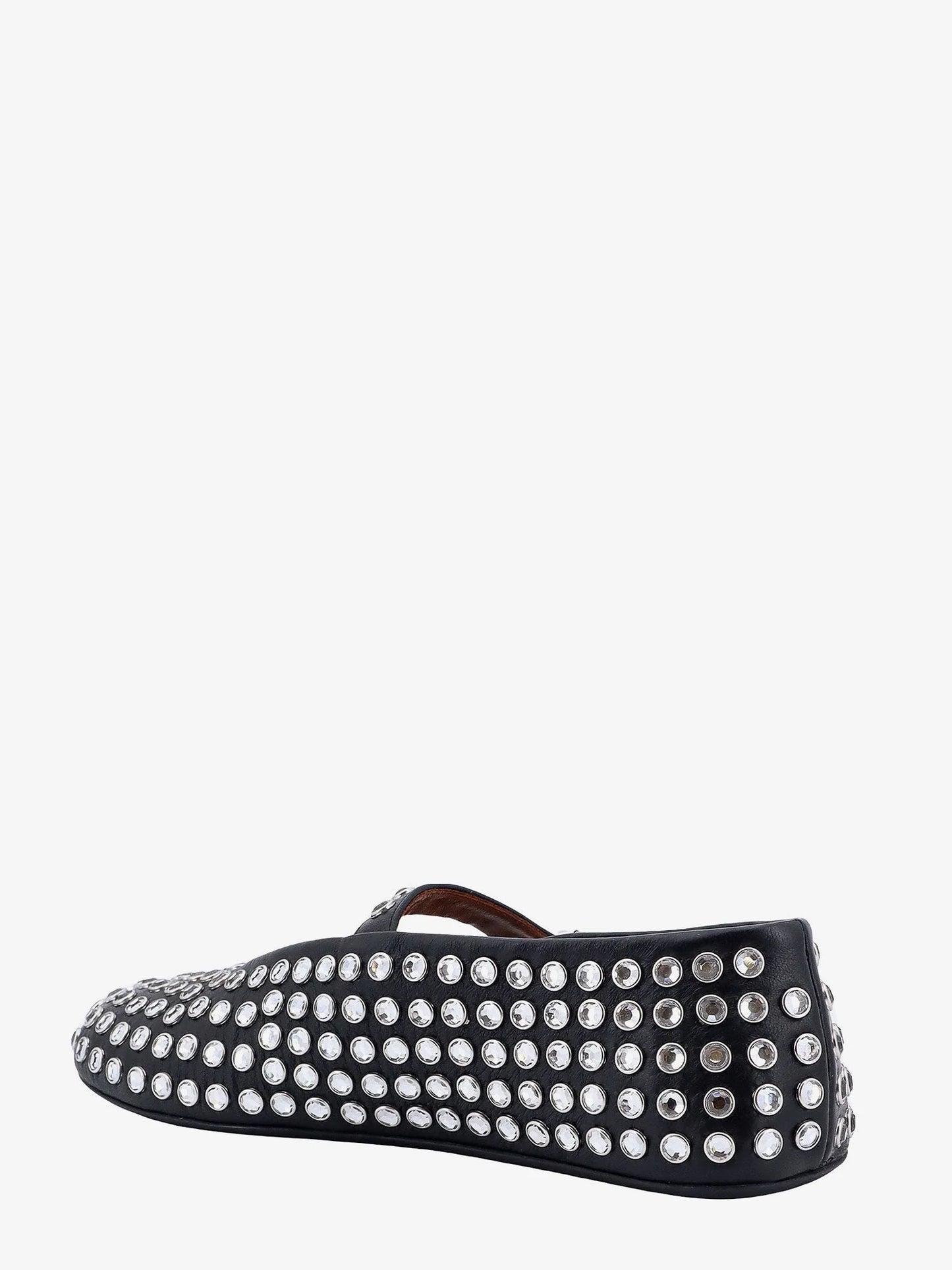 ALAÏA - Leather ballet flats with rhinestones