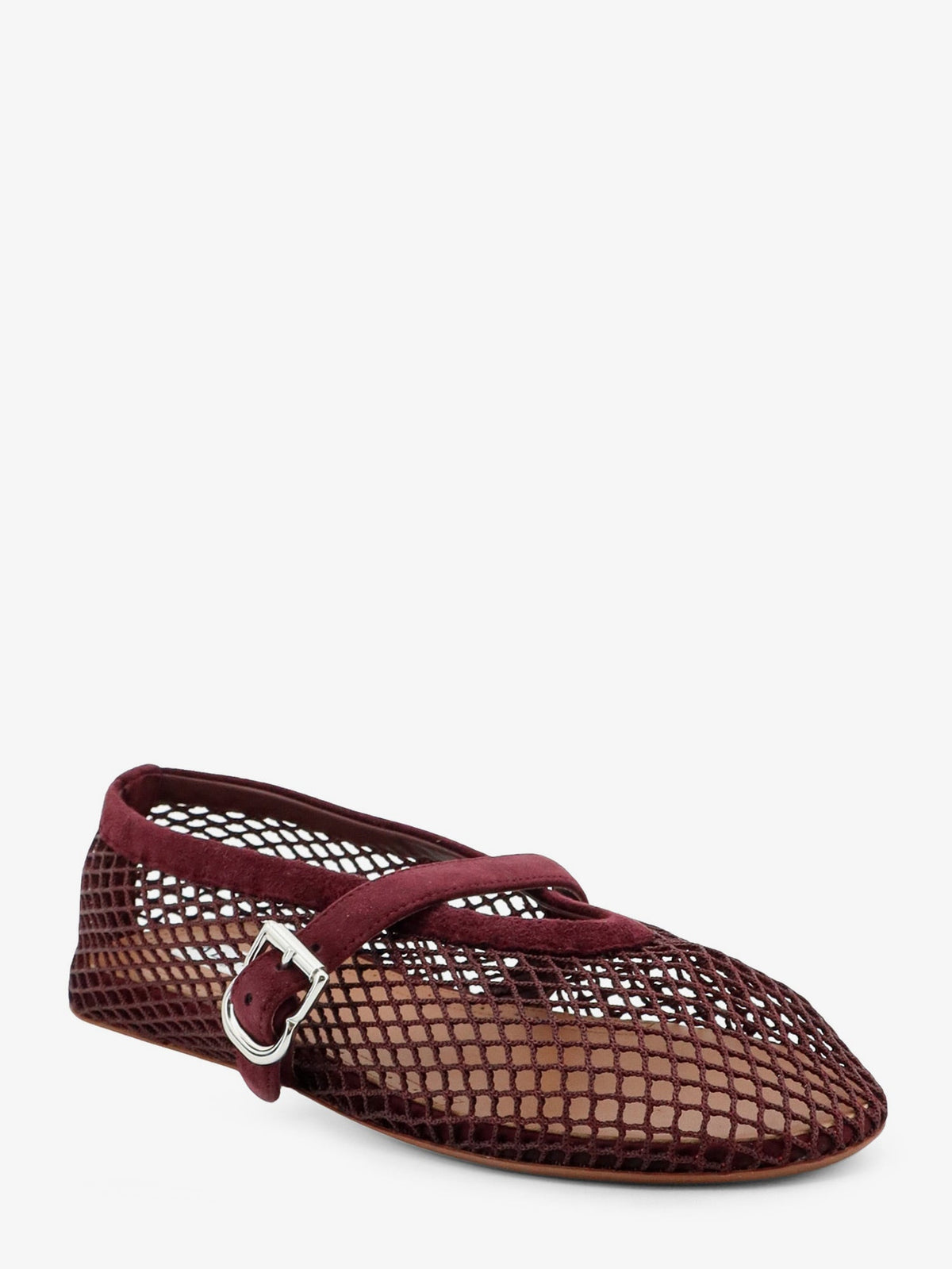 Alaia Mesh Ballet Flats - Rouge Grenat