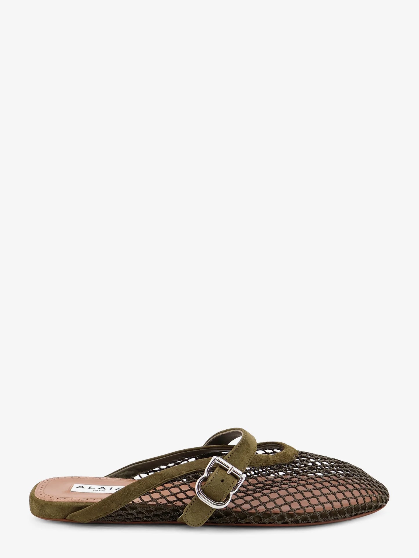 ALAÏA - Fishnet mesh and leather sandals