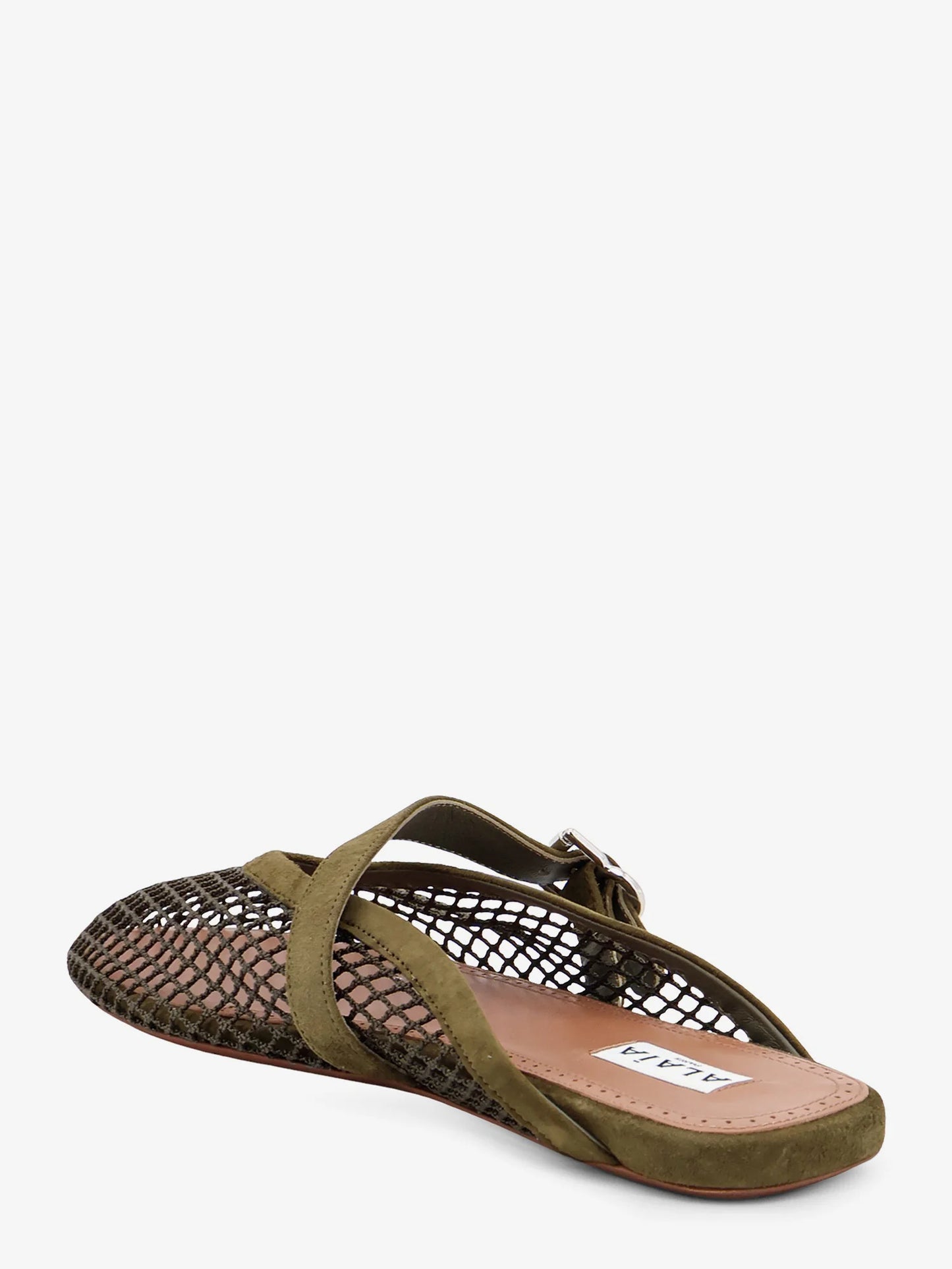 ALAÏA - Fishnet mesh and leather sandals