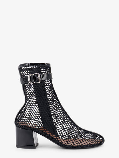 Alaia 55 mesh and patent leather boots - Noir