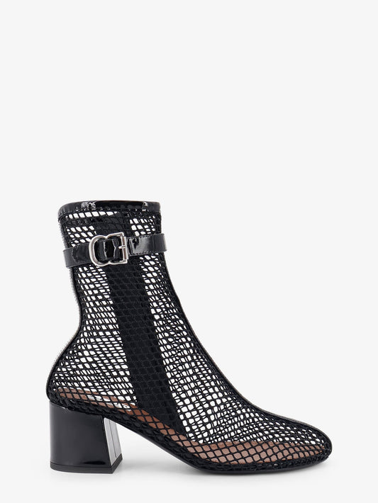Alaia 55 mesh and patent leather boots - Noir