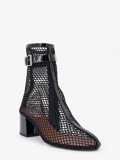 Alaia 55 mesh and patent leather boots - Noir