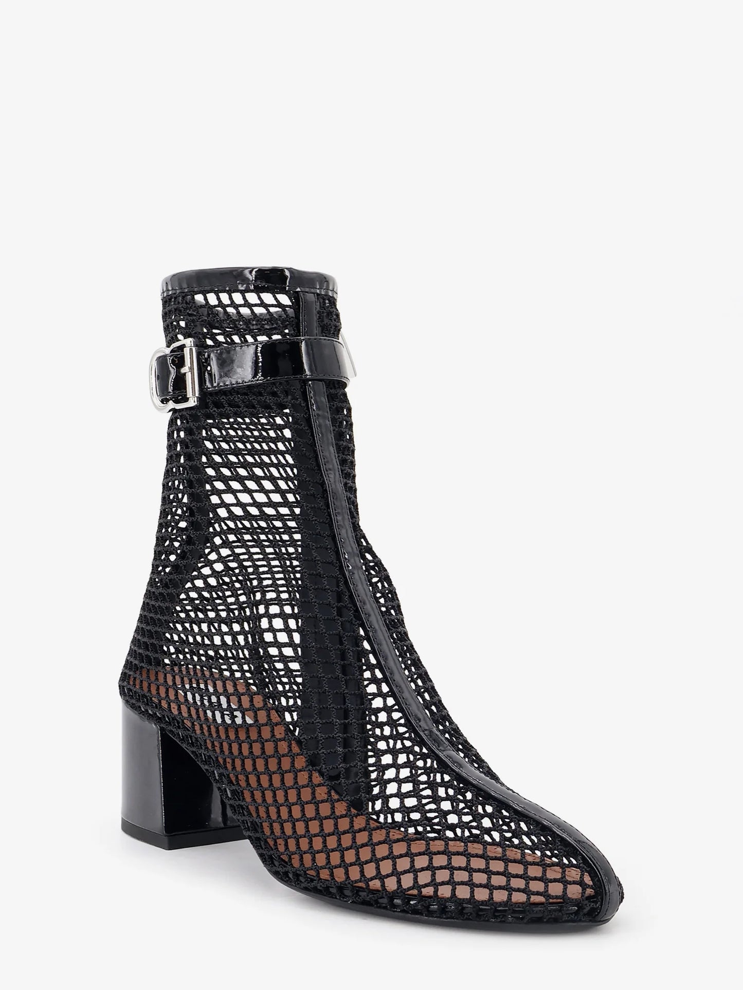 ALAÏA - 55 mesh and patent leather boots