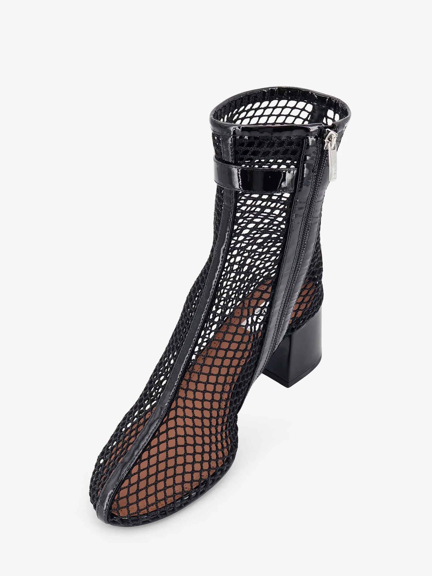 ALAÏA - 55 mesh and patent leather boots