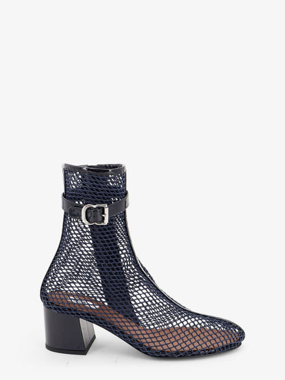 Alaia Fishnet 55 mesh and patent leather boots - Bleunuit