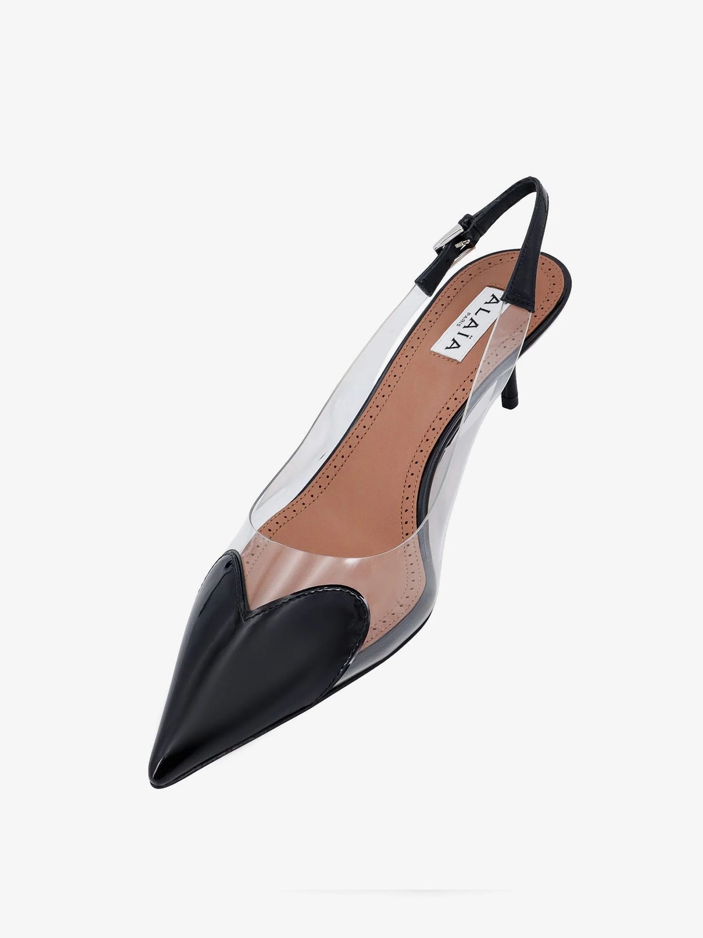 ALAÏA - Le Coeur Slingback PVC and leather pumps