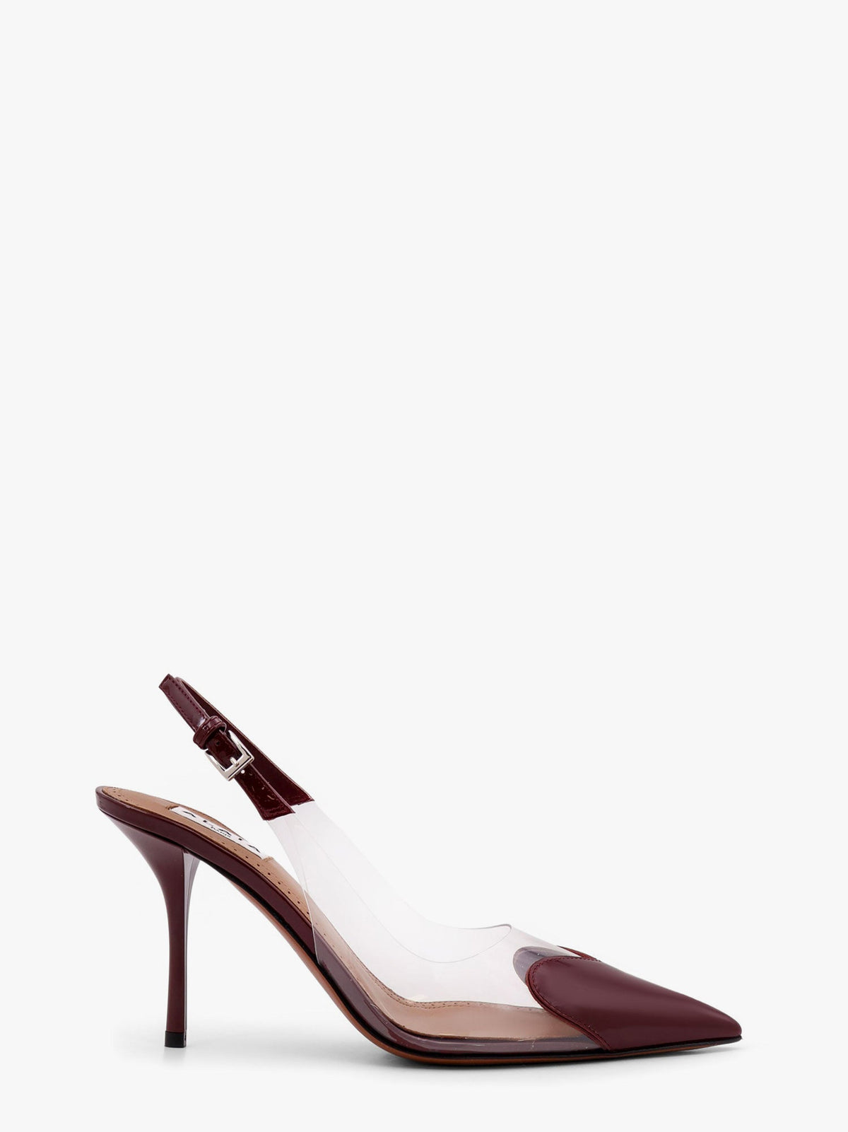 Alaia Slingbacks 90 leather and PVC pumps - Rouge Grenat
