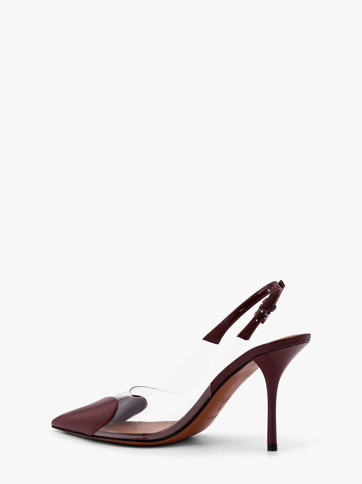 Alaia Slingbacks 90 leather and PVC pumps - Rouge Grenat