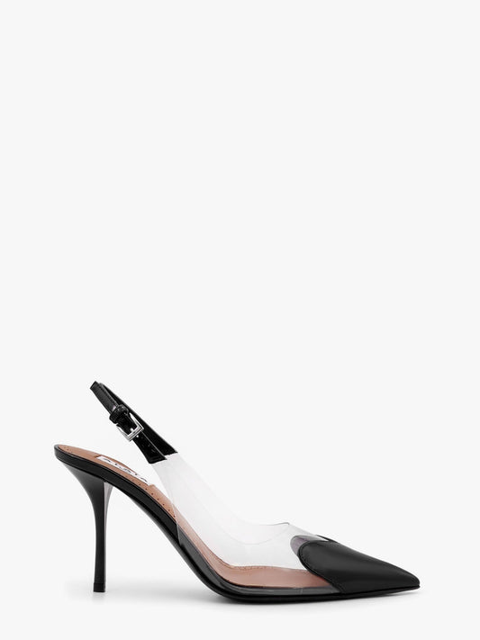 Alaia Le Coeur Slingback PVC and leather pumps - Noir