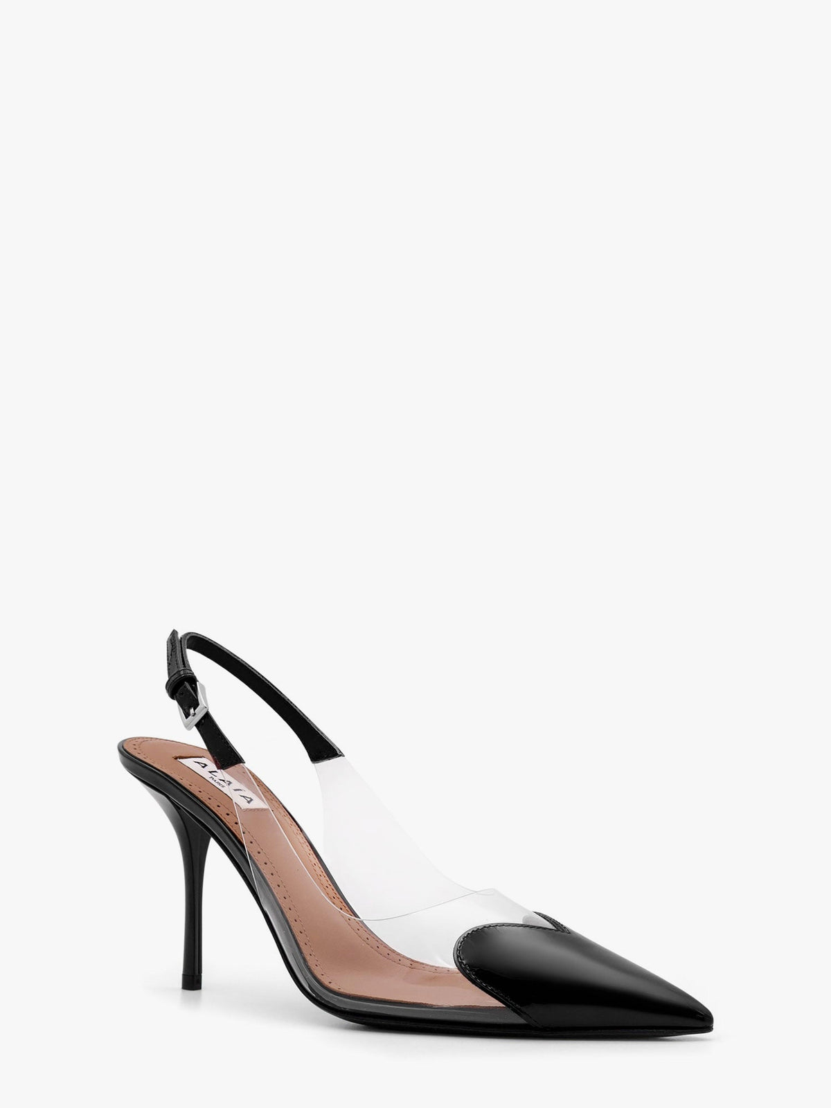 Alaia Le Coeur Slingback PVC and leather pumps - Noir