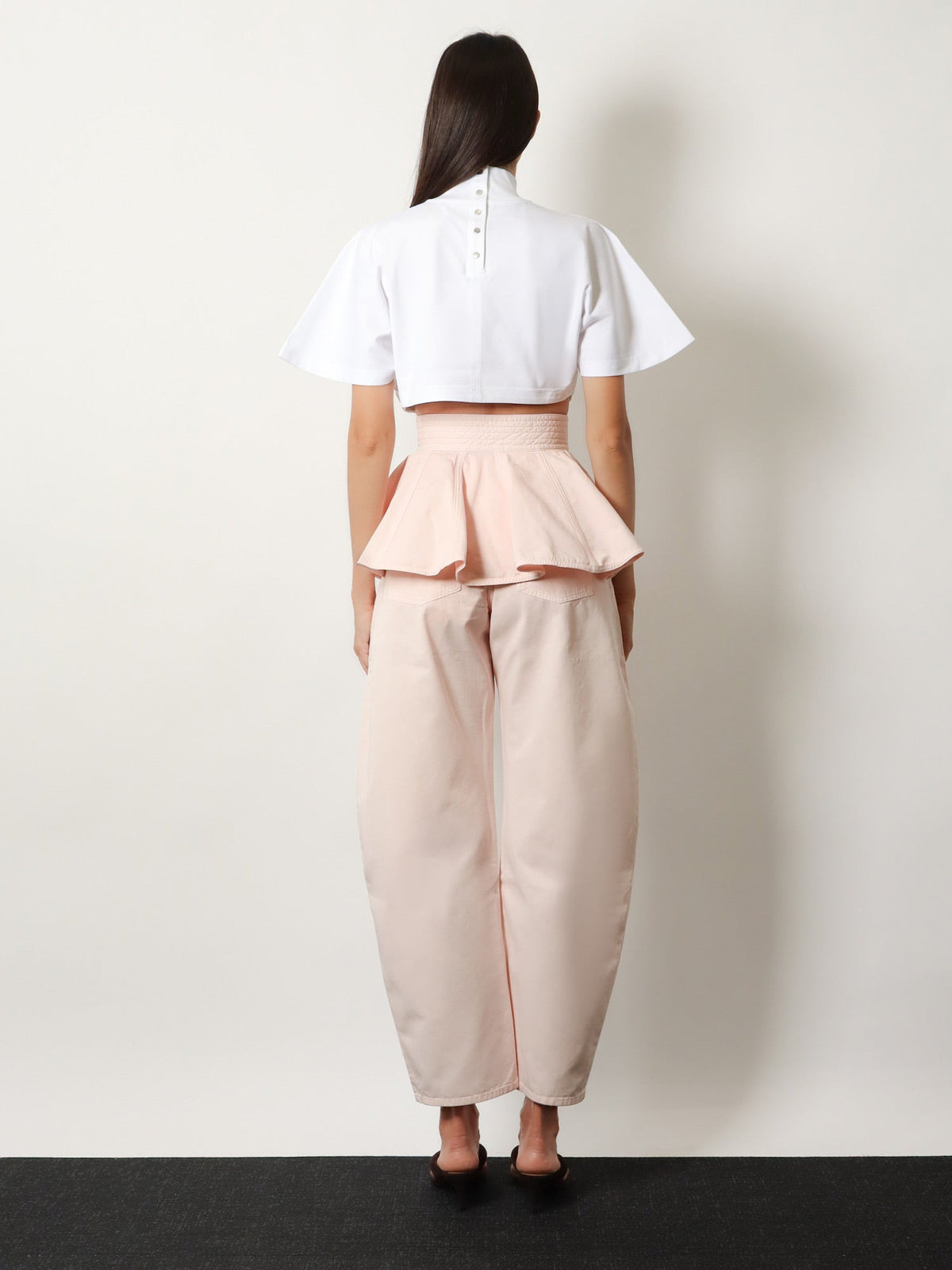 Alaia Peplum cotton belt - Rose Pale