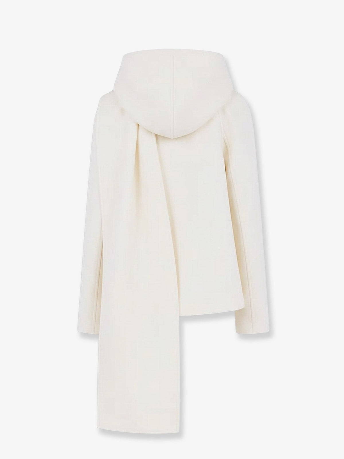 Alaia Scarf Boiled Wool Coat - Naturel