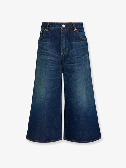 ALAÏA - Blue denim Bermuda shorts