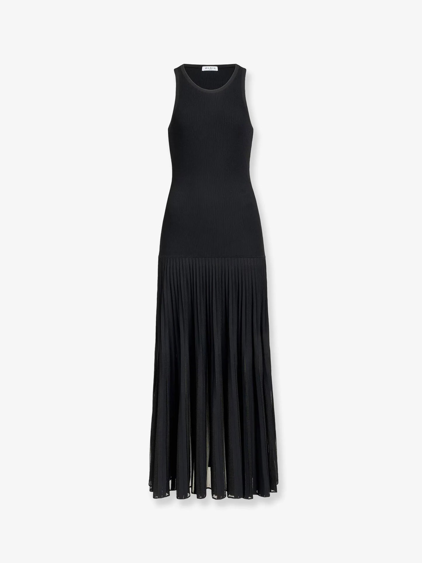 ALAÏA - Long pleated viscose blend dress