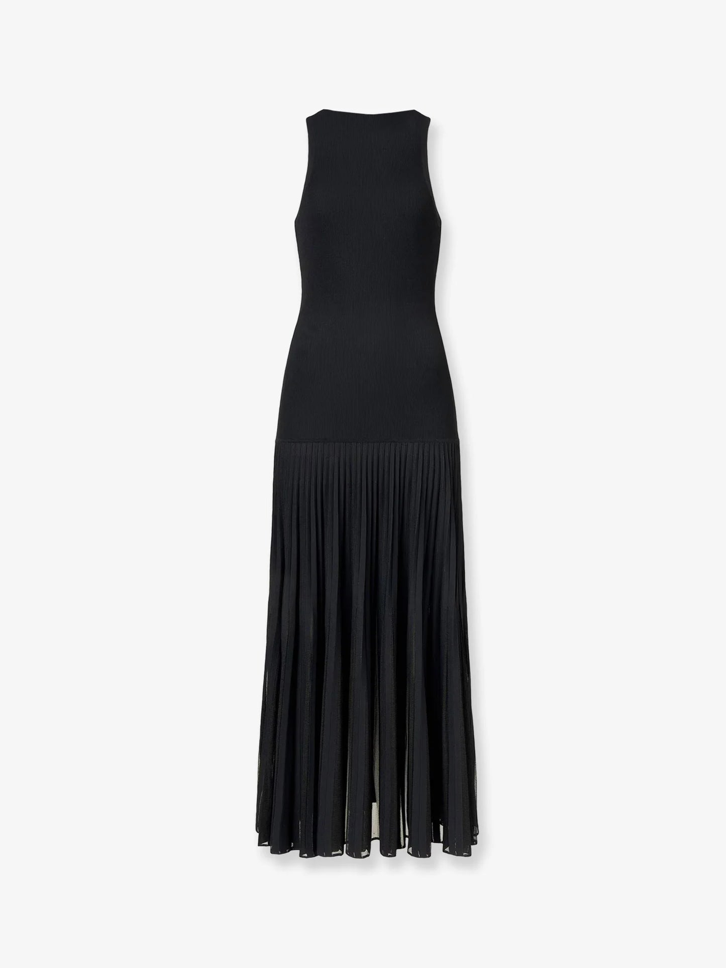 ALAÏA - Long pleated viscose blend dress