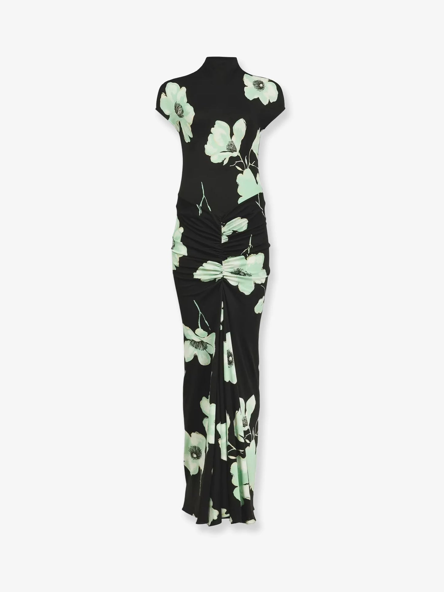 ALAÏA - Viscose dress with Sakura print