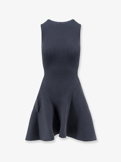 Alaïa Ribbed Skater dress - Grisbleu