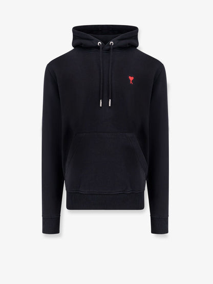 Ami Paris Cotton sweatshirt with Logo embroidery - Noir