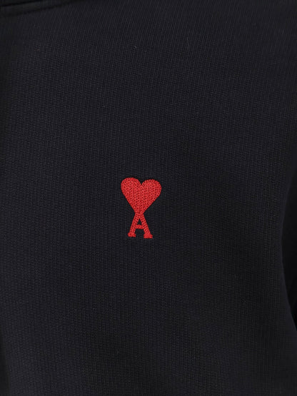 Ami Paris Cotton sweatshirt with Logo embroidery - Noir