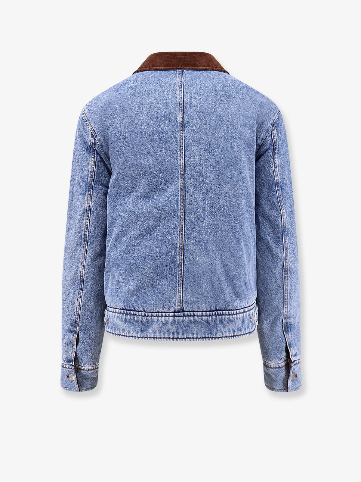 Ami Paris Ami de Coeur padded denim jacket with zip - Bleuused