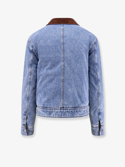 Ami Paris Ami de Coeur padded denim jacket with zip - Bleuused
