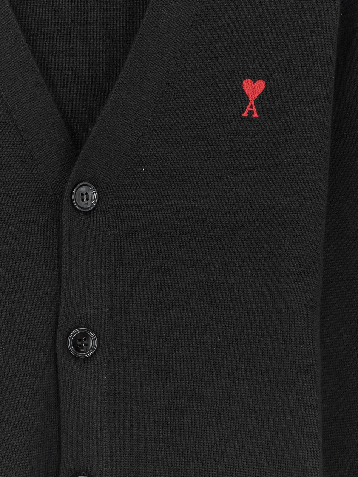 Ami Paris Wool cardigan with Logo embroidery - Noirrouge