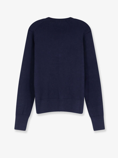 Ami Paris Wool cardigan with iconic embroidery - Marine/Rouge