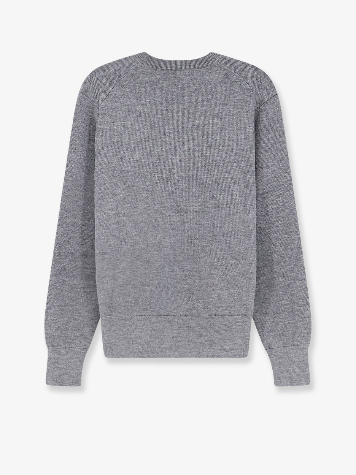 Ami Paris Wool cardigan with iconic embroidery - Griscendrechine/Noir