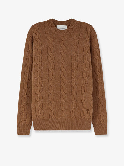 AMI PARIS - Braided knit wool sweater