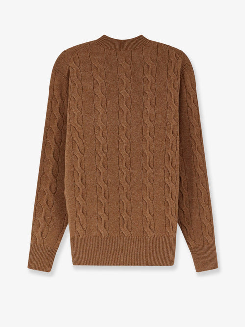 Ami Paris Braided knit wool sweater - Camel