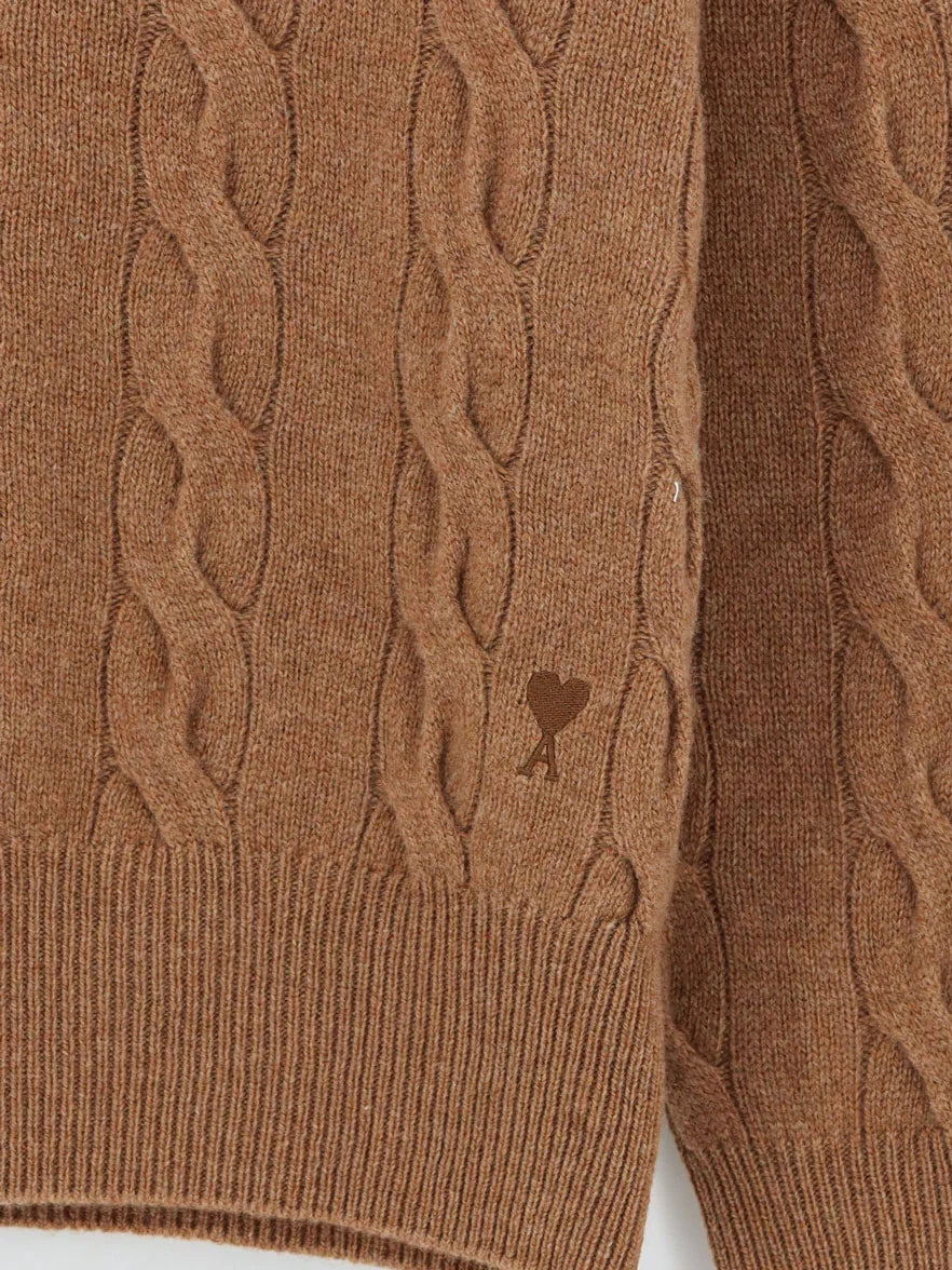 AMI PARIS - Braided knit wool sweater